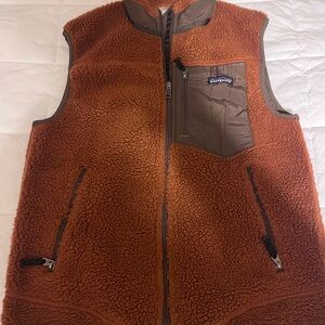 Patagonia Men's Brown Fleece RetroX  Classic Vest  Small Lightly Used